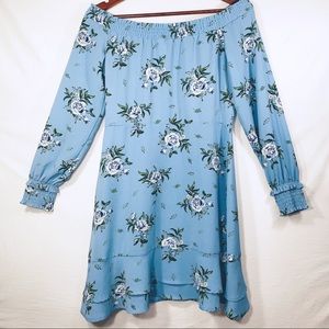 H&M Floral Ruffle Layered  Mini Dress Women Sz 10